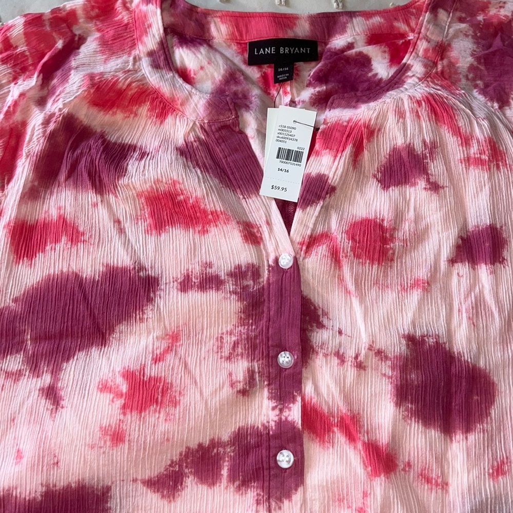 LANE BRYANT Tie-Dye Top-Blouse